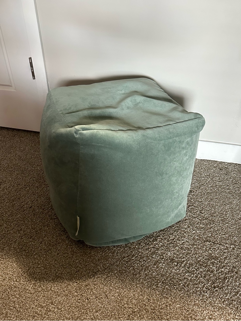 Majestic Sage Green Cube Pouf Ottoman Cover